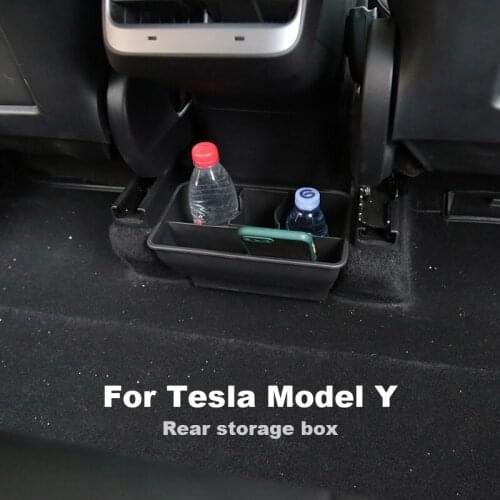 Center Console Flocking / ABS Organizer Containers Rear Storage Box Rear Seats Are Organized And Stored For Tesla Model Y
