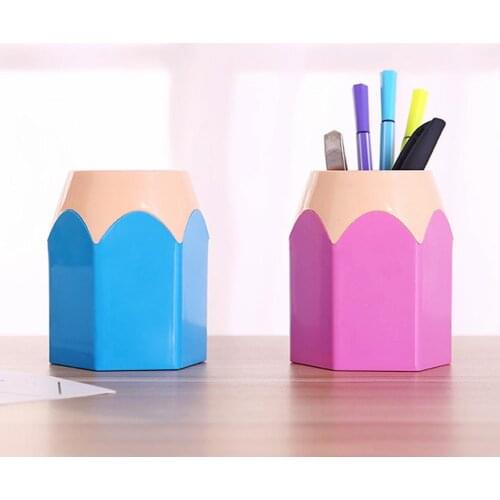 Creative Pen Vase Pencil Pot Makeup Brush Holder Stationery Desk Tidy Plastic Desk Organizer Container School Office Supplies