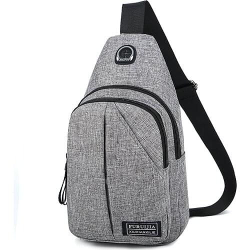 Fashion Mens Bags Oxford Cloth Chest Bag Wild Small Shoulder Bag Gray High Quality Sports Chest Bags Bolsos de hombre Wholesale