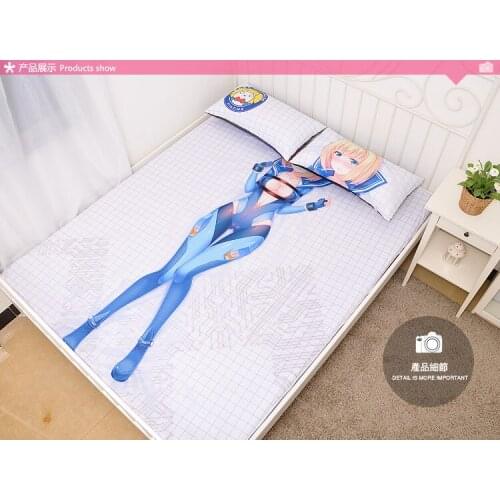 Anime Cartoon Heavy Object Milk Silk Mattress Cover Fitted Sheet Fitted cover bedspread counterpane bedding No.H001