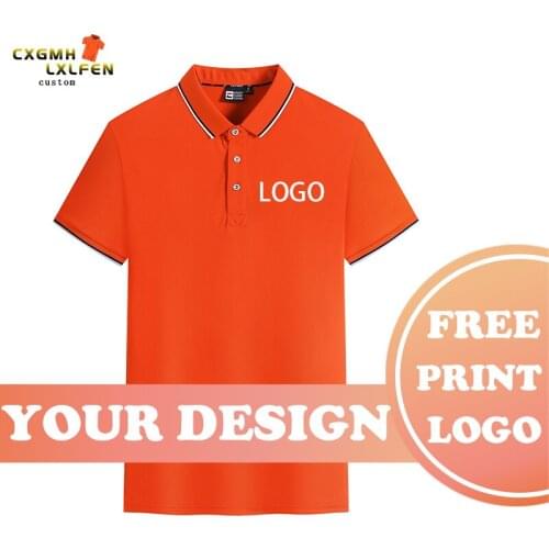 Summer new men and women can wear 10-color POLO shirts, custom LOGO noble lapel short sleeve printing DIY brand text