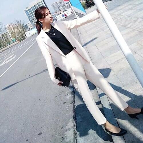 2020 new lady casual OL office business suit formal work clothes style elegant fashion suit + pants two piece set