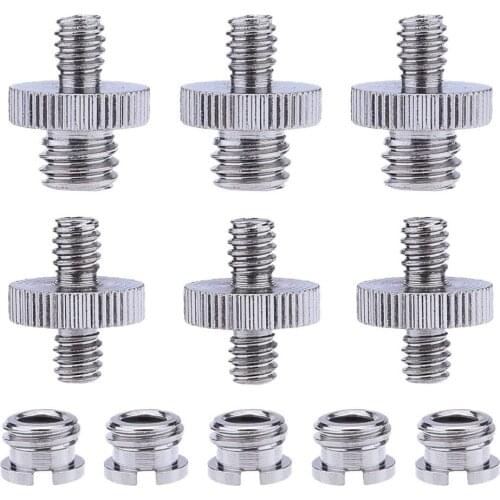 1/4 inch and 3/8 inch Converter Threaded Screw Adapter mount set for Camera/Tripod/Monopod/Ballhead/Light Stand, 11 parts