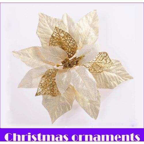 HAOCHU Merry Christmas!8"(20cm) Christmas Decorations for Home Decoration Artificial Flowers Natal Navidad Tree Topper Ornament