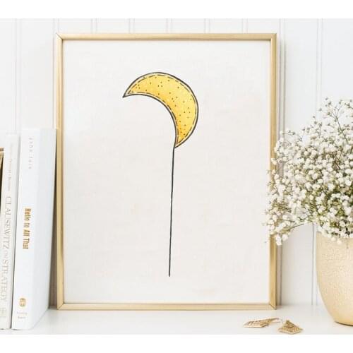 Cartoon Moon Poster Print Canvas Painting Home Childrens Room Wall Art Decoration Unframed