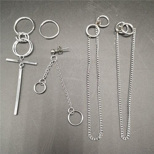 KPOP DNA Korean Punk Earrings Earrings Long Men Bangtan Boys V Earrings For Women Men Album Accessories 5pcs /set