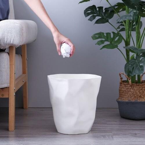 Folded Kitchen Trash Can Personalized Plastic Waste Paper Basket Without Cover For Home Living Room And Bedroom Storage Bucket