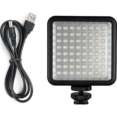 SUPON 64 LED Lamp USB Charger Cable on Camera 3 Hot Shoe Phone Live Stream Video Light Photo Lighting for iPhone Canon Nikon