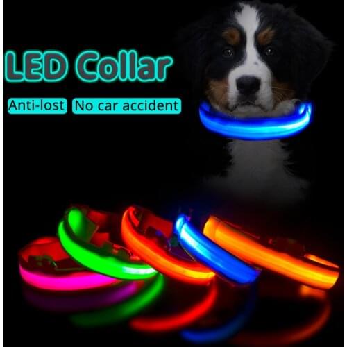 USB Charging Luminous Dog Collar With Light LED Collar for Small/Medium/Large Dogs Puppies Anti-lost Pet Products Supplies