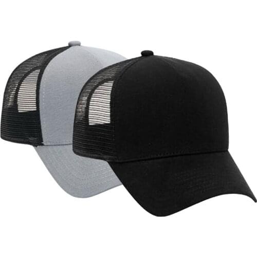 Unisex Men Women Cotton Flannel Trucker Hat with Adjustable Mesh Back Baseball Caps