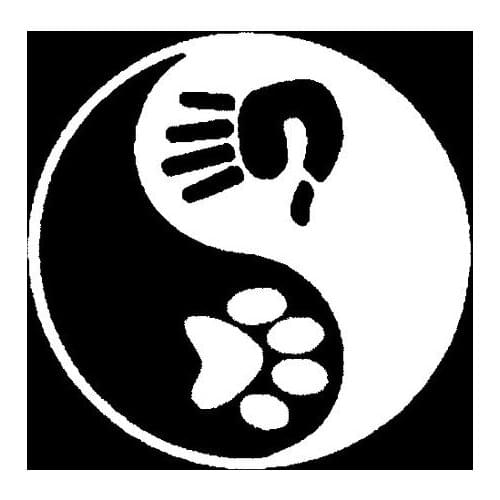 New Dog Decal Rescue Labrador Chinese Tai Chi Bagua Sticker For Window Door Kayak Ying Yang Vinyl Decal china 13x13cm
