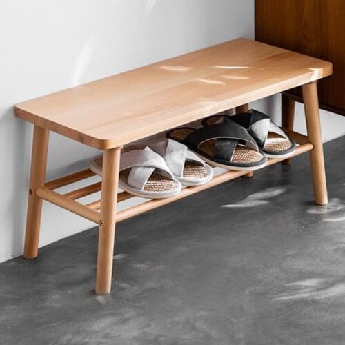 High quality beech wood low stool entrance anti slip storage furniture household multi functional sgabello
