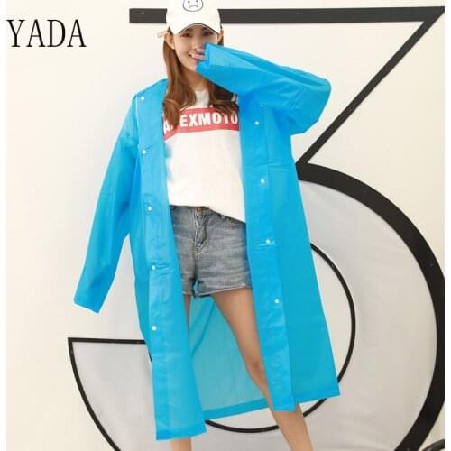 YADA (Non-disposable)Fashion Adult Transparent Raincoat Hiking Travel Waterproof Hooded Rain Coat Poncho Clear Rainwear RC200007