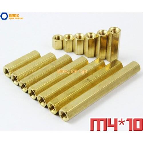 100 Pieces Brass M4 x 10mm Female PCB Motherboard Standoff Spacer