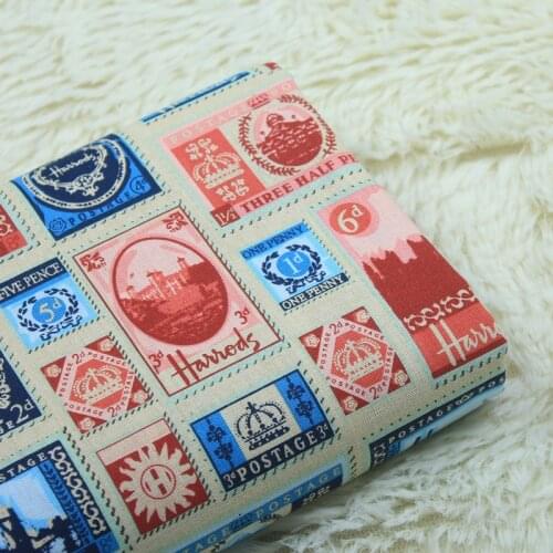 140CM Width Cartoon Stamp Print 100%Cotton Fabric for Hometextile Backpacks Slipcover Cushion Cover DIY Material