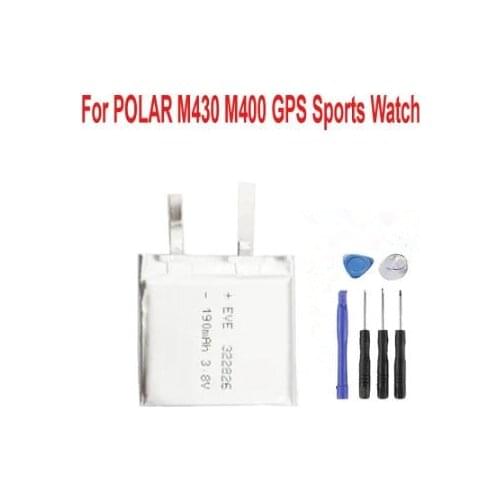 190mAh 3.8V Battery Core for POLAR M430 M400 GPS Sports Watch New Li-Polymer Rechargeable Accumulator Replacement