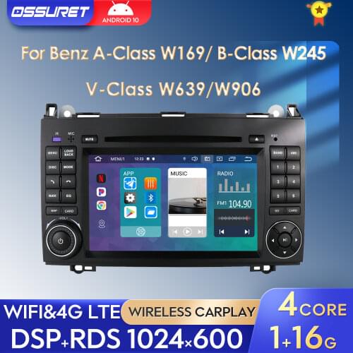 2 DIN 7"Car GPS Navigation DVD Player Android 10.0For Benz/B200/A B Class/W169/W245/Viano/Vito/W639/Sprinter W906 Split screen