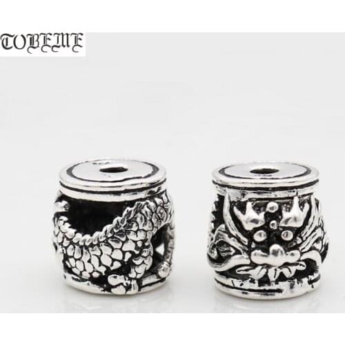Handmade 925 Silver Dragon Beads Sterling Silver Powerful Dragon Beads Silver Lucky Animal Symbol Beads DIY Jewelry Findings