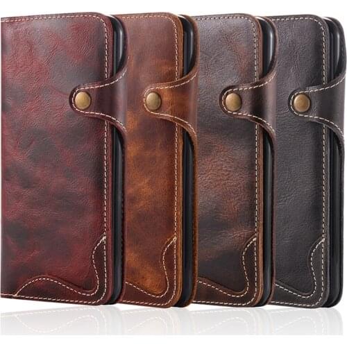 Natural Real Genuine Soft Leather Wallet Case For iPhone 8 Plus 7Plus 6 Plus 6s Phone Sleeve Bag Retro Vintage Flip Cover Clasp