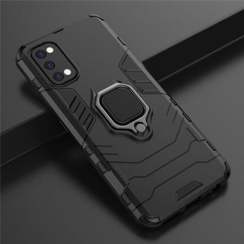 Armor Shockproof Ring Holder Case for Realme 7 6 Pro 7i C17 C15 C12 C11 Hard PC Soft TPU Hybrid Rugged Magnetic Back Cover