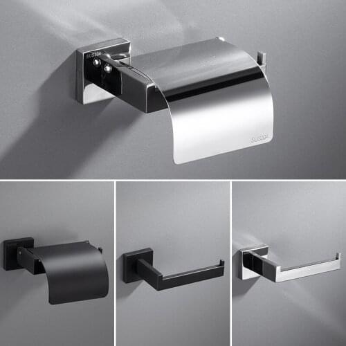 304 Stainless Steel Toilet Paper Holder Black Painted Roll Holder Wall Mounted Tissue Holder Bathroom Accessories