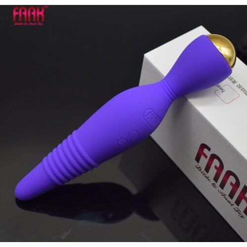 FAAK Silicone AV wand vibrator double head vibration ribbed vibration anal stimulate vagina clit masturbate adult sex products