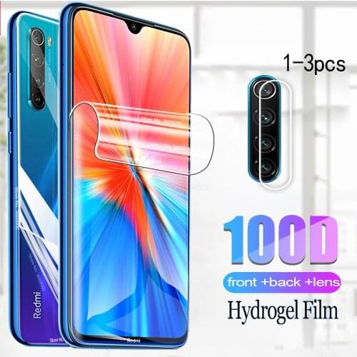 Hydrogel film for Xiaomi Redmi Note 8 2021 front back screen protectors film redmy note8 not8 6.3'' camera lens glass cover film