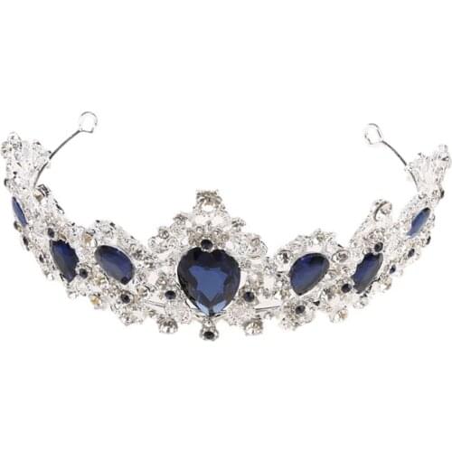 Pageant Queen Crown for Women Crystal Tiara Headband Baroque Bridal Headpiece Dropshipping