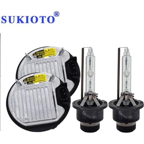 SUKIOTO 35W D4S Car Xenon Headlight Ballast Kit 85967-45010 85967-22080 D2S 5500K Xenon HID Bulb Lamp For Venza Avalon GS RX 350