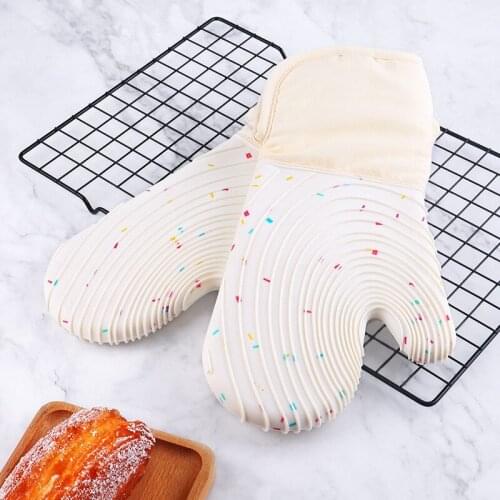 Kitchen Silicone Gloves Oven Mitts Candy-colored Silicone Anti-hot Gloves Durable and Easy To Clean Anti-hot Kitchen for Baking