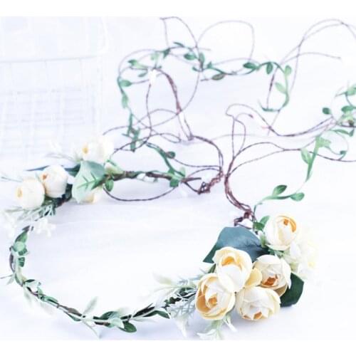 Flower Hairband Multi-purpose Decorative Artificial Women Stylish Wreath Crown for Wedding