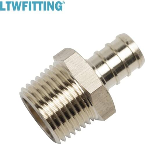 LTWFITTING Lead Free Brass PEX Adapter Fitting 1/2" PEX x 1/2" Male NPT Crimp Adaptor