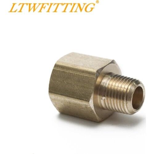 LTWFITTING Brass Pipe 1/4" Female x 1/8" Male NPT Adapter Fuel Gas Air