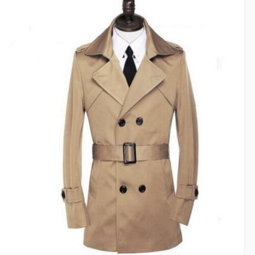 2020 fashion autumn slim mens clothing teenage medium-long trench coat men business outerwear mens trench coat plus size 9XL