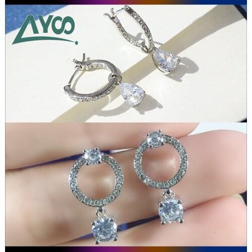 Fashion Jewelry Earrings SWA 1:1 Glamour Water Drop Collection Attracts Shiny Pendant Earrings Elegant Gifts for Women Earrings