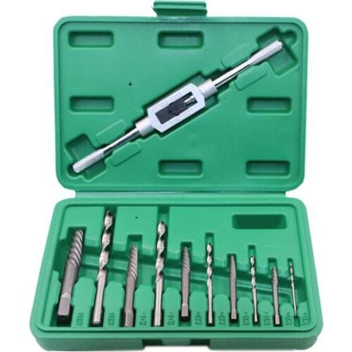 11pcs Damaged Screw Extractor Drill Bits 3MM-10MM Guide Set Broken Speed Out Easy Out Bolt Stud Stripped Screw Remover Hand Tool