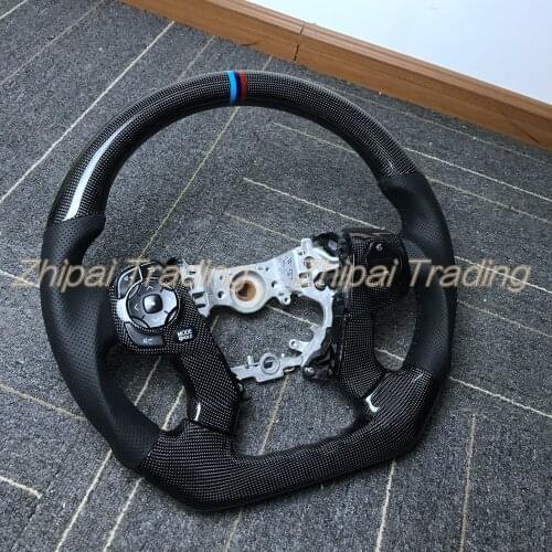 Customizable carbon fiber steering wheel with perforated leather For 7th generation toyo-ta camry replacement with buttons
