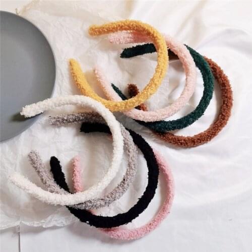 Korean Style Women Lamb Hairband Cute Warm Hair Hoop Headdress Headband Simple Hairbands Elegant Gift New Girls Hair Accessories