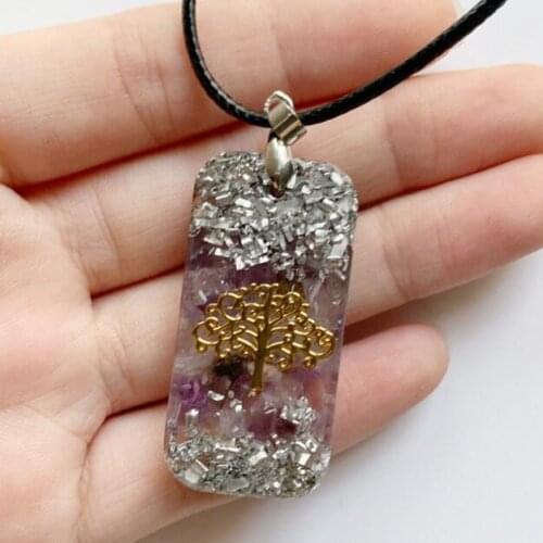 LOOKER Life Of Tree Healing Orgonite Necklace Natural Crystal Reiki Energy Balance Pendant Necklace Jewelry