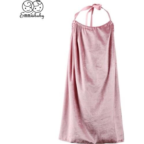 2018 Summer New Princess Girl sleevelss halter lace up Velvet long Dress Sundress Pageant Party Bridesmaid solid lovely Dresses