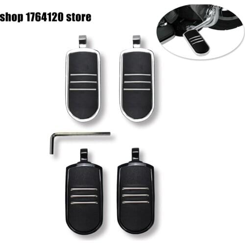 Motorcycle Foot Rests Footpeg 10mm Black Chrome Streamline Footpegs For Harley Sportster Touring Road King Dyna Softail