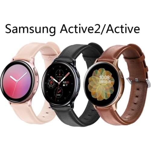 Watchband Leather strap for Samsung Active2 44mm 40mm SM-R820 R830 R500 R600 R810 Galaxy Watch 42 Active 2 Wrist Band Bracelet