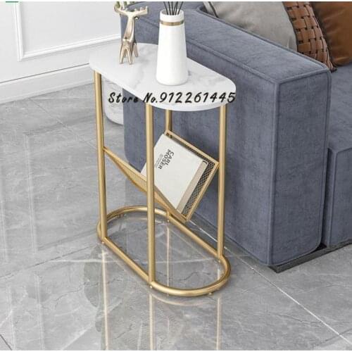 Light Luxury Side Table Simple Modern Corner Table Bedside Table Nordic Oval Table Living Room Sofa Marble Small Tea Table Side