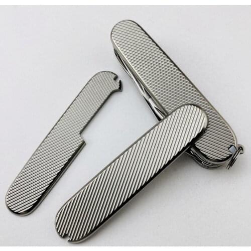 DIY Titanium Alloy TC4 Scale Handle with Tweezer Toothpick Cut-Out for 91mm Victorinox Swiss Army Knife DIY Mod