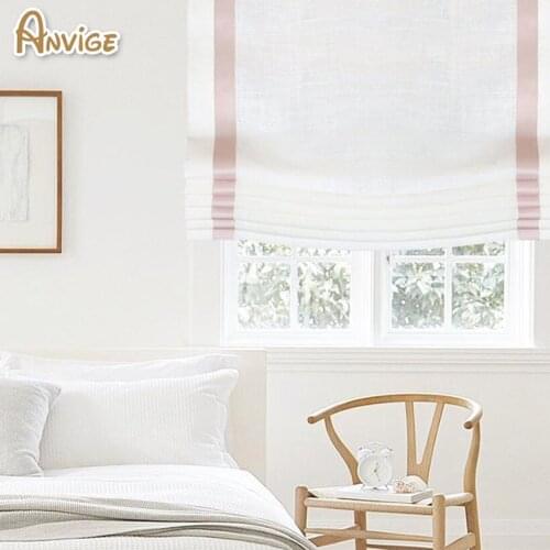 ANVIGE Modern Blinds Light Filtering Fabric Roman Shades Window Curtain Drapes