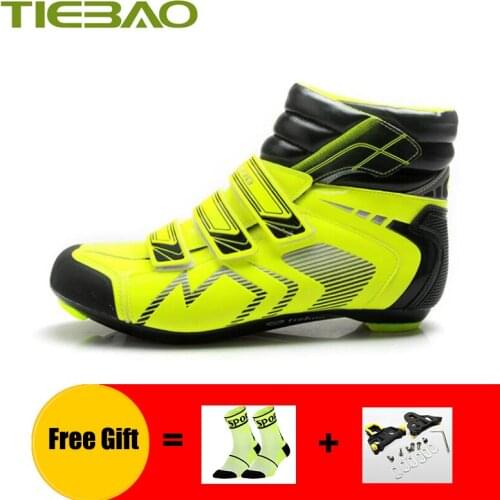 TIEBAO winter cycling shoes men women sapatilha ciclismo self-locking breathable warmer professional riding bicycle sneakers