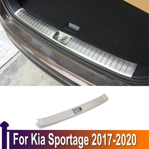 For Kia Sportage 2017 2018 Stainless Steel Rear Trunk Bumper Protector Sill Plate Cover Threshold Guard Trim Car Accessories