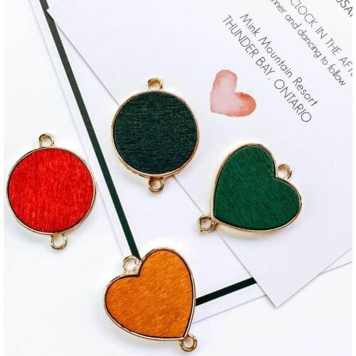 ZEROUP 4 Colors Wooden Ear Drop Pendant Neckalce Charms Earring Accessories Diy Handmade Jewelry Making Material 4pcs