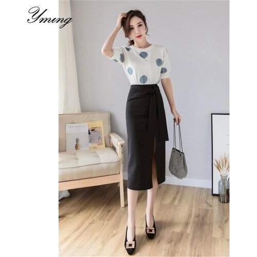 YMING Womens Spring And Summer High Waist Slim Irregular Package Hip Skirt Solid Color Split Skirt Friends Party Daily Wear