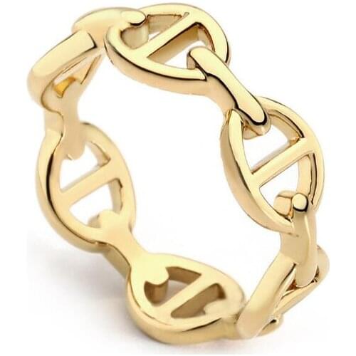 2020 New Couple Rings Korean Hollow Copper Gold Color Wedding Ring For Women European and American Fashion Jewelry